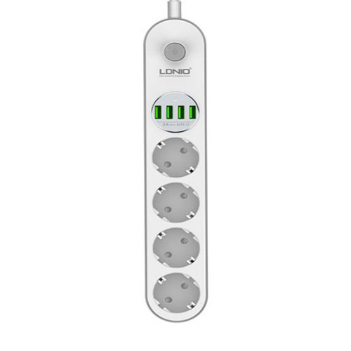 LDNIO 4 Outlet, 4 USB Smart Power Strip and Surge Protected Adapter